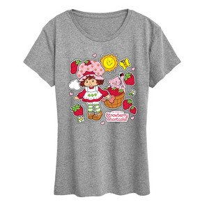 Women's - Strawberry Shortcake - Vintage Stickers Style Short Sleeve Graphic T-Shirt - 1 of 4