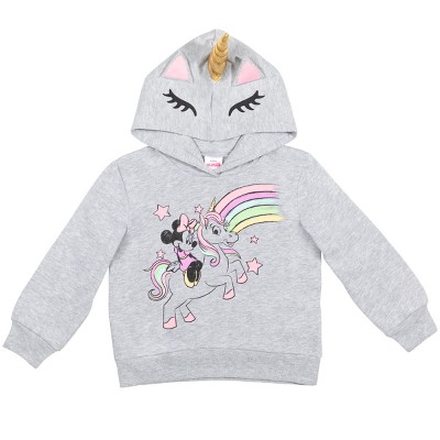 Mickey Mouse & Friends Minnie Little Girls Hoodie Gray 