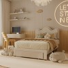 Bed Frame with Adjustable Upholstered Headboard Girls Boucle Platform Bed Frame with Storage Drawers Princess Bed Frame for Kids - 3 of 4