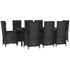 vidaXL 9-Piece Black Patio Dining/Lounge Set with Cushions - Outdoor Poly Rattan Garden Furniture Set withAdjustable Backrest - 3 of 4