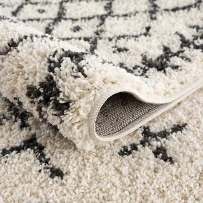 Godalming Charcoal and Beige Plush Polypropylene Area Rug