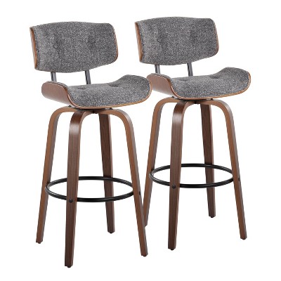 Set Of 2 Lombardi Barstools Walnut black gray Lumisource Target