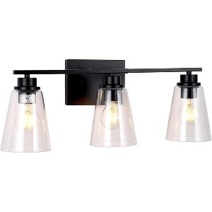 Chloe Lighting Erian Transitional 3 Light Matt Black Vanity Bath Light 22" Wide - 1 of 3