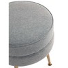 Sapphtopaz 18.11" Modern Round Ottoman Small Upholstered Accent Stool with Metal Legs Versatile Footstool for Living Room, Entryway - 4 of 4