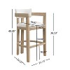 Christopher Knight Home Set of 2 Micah Rubberwood Upholstered with Curved Open Back Counter Height Barstools Light Ash - 3 of 4