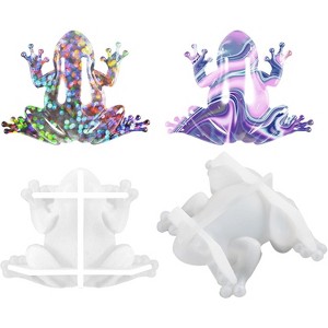 JDICTION 2 Pack Animal Silicone Molds, Frog Resin Molds, 3D Lifelike Silicone Molds for Resin Casting, DIY Crafts Halloween Home Wall Desktop Decor - 1 of 4