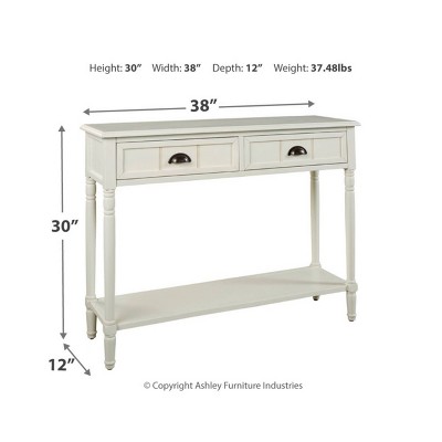 Vintage Charm White Rectangular Console Table with Storage