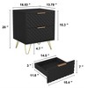 Night Stand Set Of 2, Wooden 2-Drawer Night Stand Bed Side Table With Metal Legs, Luxury Wood End Table 13.78''Lx 16.53''Wx 20''H For Bedroom, Lounge - 4 of 4