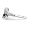 Black Bow Jewelry 1/5 Ctw Blue & White Diamond Marquise Cluster Ring in Sterling Silver - 3 of 4