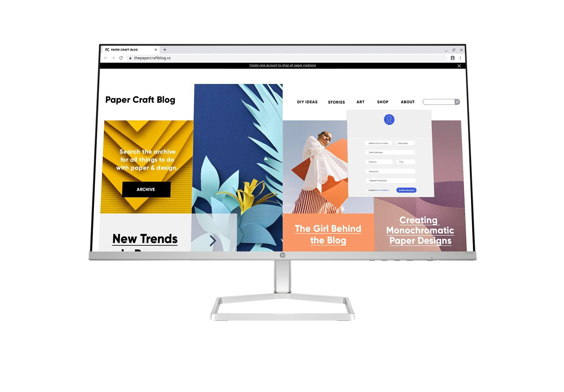 HP Series 5 27 inch FHD White Monitor - 527sw 27" FHD (1920 x 1080) 48-100 Hz