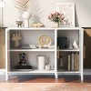 48" Modern Sideboard Buffet Cabinet with 3 Wavy Doors, Large Storage for Dining Room Entryway-3irtyhousy - 2 of 4