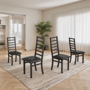 CAVINAS Metal Dining Chairs Set of 2/4,Armless Chairs for Dining Room with High Back and Upholstery Seat - 1 of 4