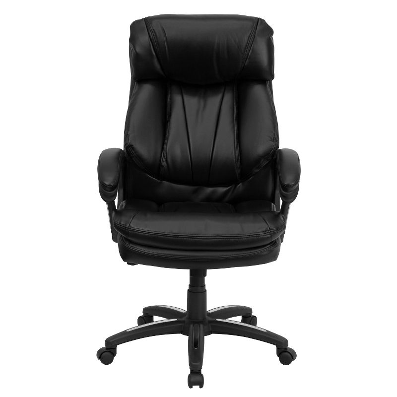 Emma and Oliver High Back Black LeatherSoft Extensive Padding Swivel Ergonomic Office Arm Chair, 5 of 8