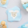 Blue Panda 100-Pack Baby Shower Napkins for Boy - "Welcome Little One" Baby Boy Party Decorations (Light Blue, 5x5 In) - 2 of 4
