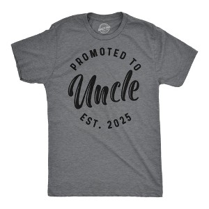 Mens Funny T Shirts Promoted To Uncle 2025 Sarcastic Family New Baby Graphic Tee For Men - Crazy Dog Men's T Shirt - 1 of 4