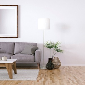 Creekwood Home Vista 57" Contemporary Classic Brushed Nickel Floor Lamp - 1 of 4