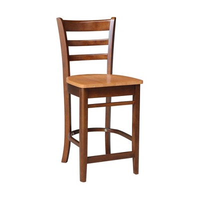 Emily 41'' Solid Wood White Ladder Back Counter Stool