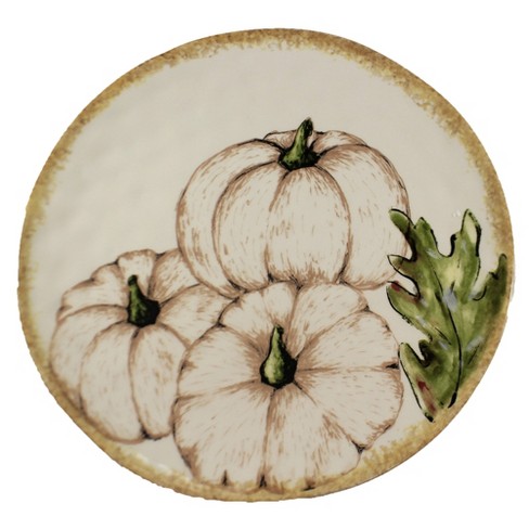 12.0 Inch Fall Harvest Round Platter Autumn Pumpkins Serving Platters ...