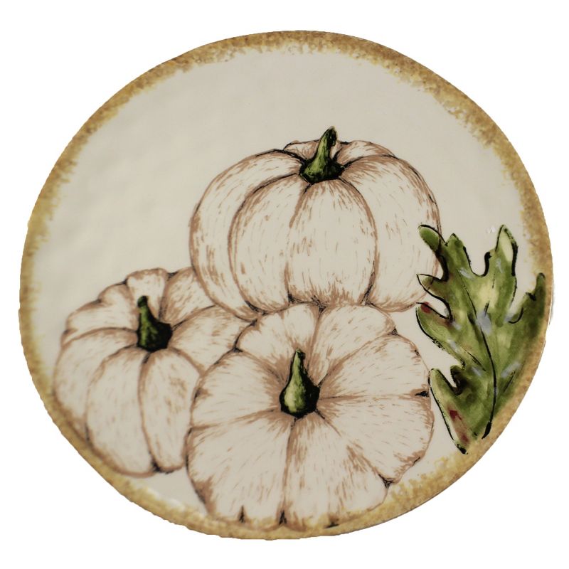 12.0 Inch Fall Harvest Round Platter Autumn Pumpkins Serving Platters, 1 of 4