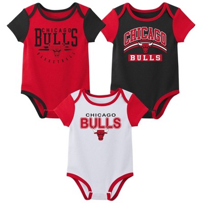 NBA Chicago Bulls Boys' 3pk Bodysuit Set