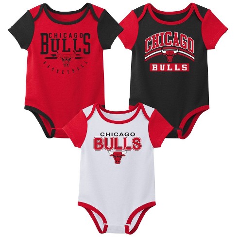 Nba Chicago Bulls Boys 3pk Bodysuit Set 3 6m Target