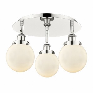 Beacon - 3 Light Flush Mount In Art Deco Style-9.63 Inches Tall and 17.75 Inches Wide - 1 of 1