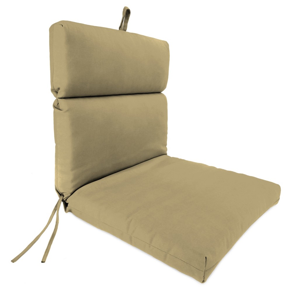 Photos - Pillow Outdoor French Edge Dining Chair - Warm Beige - Jordan Manufacturing
