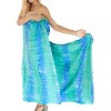 LA LEELA Women's Summer Bikini Wraps Beach Wrap Cover up Sarong Skirt Bathing suit Swimsuit Cover Ups for Swimwear Women One Size Blue, Tie Dye Design - 3 of 4