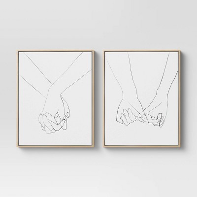 (Set of 2) 16" x 20" Hands Framed Canvas - Project 62™