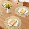 REGALWOVEN Round Placemats Set of 6 Woven Placemats for Home and Kitchen Indoor Table Mat Wipe Clean - 2 of 4