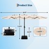 15FT Outdoor Double-Sided Large Patio Umbrella with Base, Rectangle Market Umbrella Outside Umbrellas for Poolside Lawn Backyard - 3 of 4