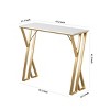 Modern White Kitchen Bar Height Dining Table Wood Breakfast Pub Table with Gold Base-Maison Boucle - 4 of 4
