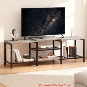 Living Room TV Stand for TVs Up to 75 Inch, Entertainment Center w/Power Outlet and Lights Open Storage Shelves, Media Console - 1 of 4