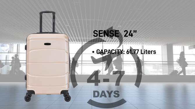 DUKAP Sense Lightweight Hardside Medium Checked Spinner Suitcase - Green, 2 of 18, play video