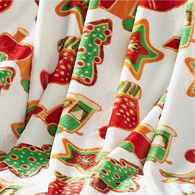 Christmas Trains & Stockings Ultra Soft Fleece Throw Blanket