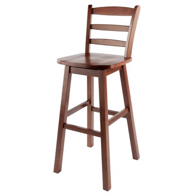 Scalera Ladder Back Swivel Seat Barstool Walnut - Winsome