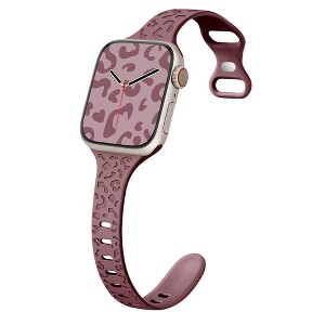HTUTWOO Small Waist Leopard Silicone Apple Watch Strap, Sport Band 38/40/41/42/44/45/49mm for iWatch Series 11 10 9 8 7 6 5 4 3 2 1 SE Ultra - 1 of 4