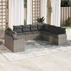 vidaXL Garden Sofa Set Grey PE rattan Large Adjustable Feet - 2 of 4