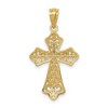 Black Bow Jewelry 14k Yellow Gold Fleur de Lis Filigree Cross Pendant, 15 x 28mm - 3 of 4