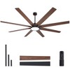 Siljoy 84-in Big Ben Wooden Ceiling Fan with LED Light and Remote Control Include (8 dual blades)For Livingroom Garage and Bedroom - 4 of 4