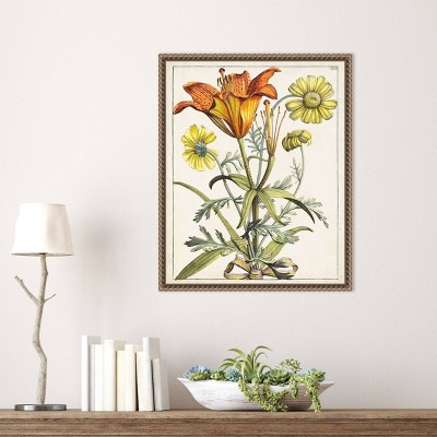 Dutch Florals V 16"x20" Bronze Framed Canvas Wall Art