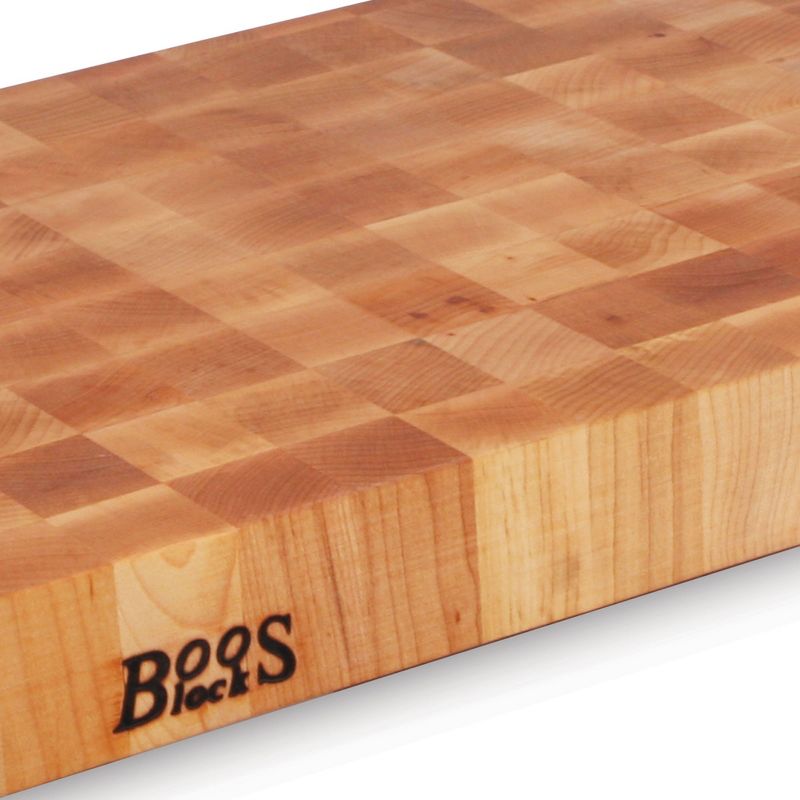 John Boos Small Maple Wood Cutting Board for Kitchen Thick Reversible End Grain Charcuterie Boos Block with Finger Grips, 3 of 7