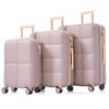 3 PCS Expandable ABS Hard Shell Luggage Set with Cup Holder, Spinner Wheels and TSA Lock,  20" with USB Port 4Q - ModernLuxe - 3 of 4