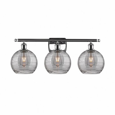 Athens Deco Swirl - 3 Light Bath Vanity In Industrial Style-11.25 Inches Tall and 26 Inches Wide