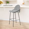 Zuo Modern – Jambi Barstool Set of 2 Black and White, 42.9" H, Shearling Style Fabric with Powder-Coated Steel Legs, Modern Design - 3 of 4