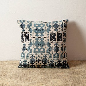BDELITE  Decorative Dual Side Printed Throw Pillow with Kantha Embriodery-18X18 Inch - 1 of 4