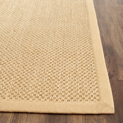 Maize and Wheat Sisal Square Area Rug with Non-Slip Backing