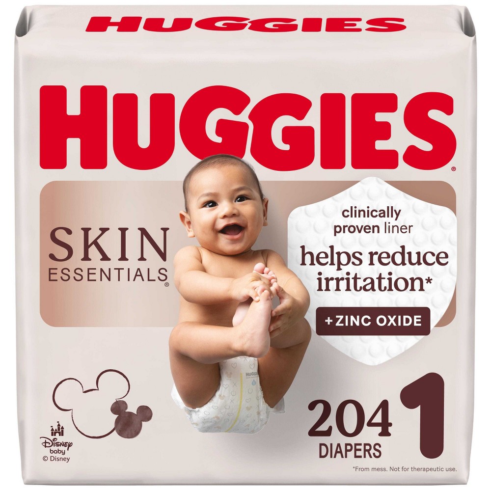 Photos - Nappies Huggies Skin Essentials Dermatologist Approved Diapers - Size 1 - 204ct 