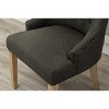 DOMETOUR Button Tufted Dining Chair Solid Wood Wingback Hostess Chairs with Nail Heads Set of 2 - 4 of 4