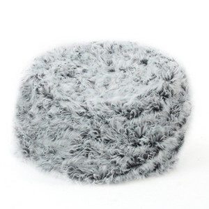 Lachlan Furry Bean Bag - Silver - Christopher Knight Home
